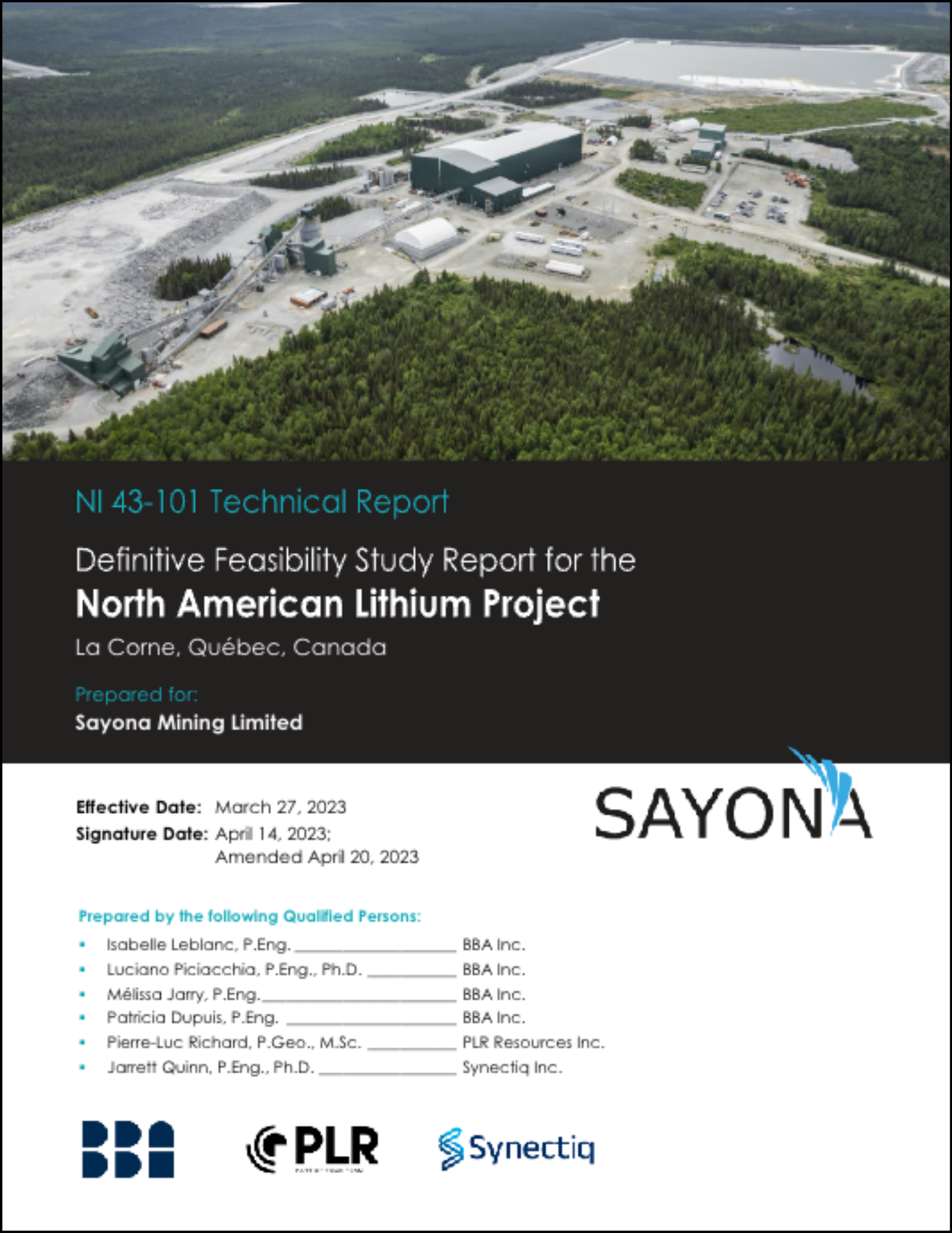 North american lithium project