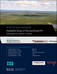 Southwest Pit, BlackRock Deposit