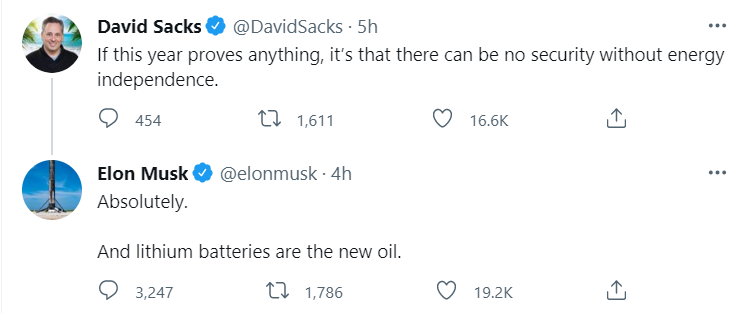 elon musk tweets lithium